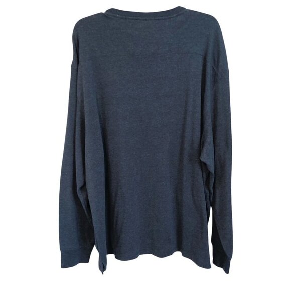 Arrow Mens  XXlg Long Sleeve Henley in Navy Blue - Picture 2 of 15